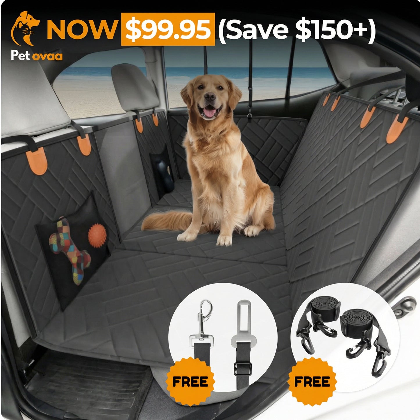 Petovaa™ Waterproof Dog Car Seat Cover